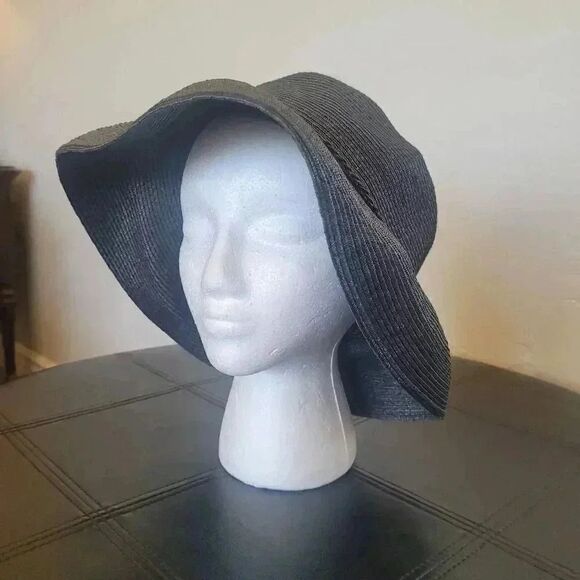 Scala Pronto Women's Black Paper Packable Sunhat w Band and Logo Plate - Picture 9 of 9